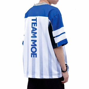 เสื้อฟุตบอลอเมริกันลายทางผ้าตาข่ายสำหรับผู้ชายสุดเทรนดี้ ชุดทีมแบบกำหนดเอง เสื้อซ้อมระบายอากาศดี ผู้ผลิตเสื้อแบบขายส่งพร้อมรับผลิตแบรนด์ส่วนตัว - Product Image 2