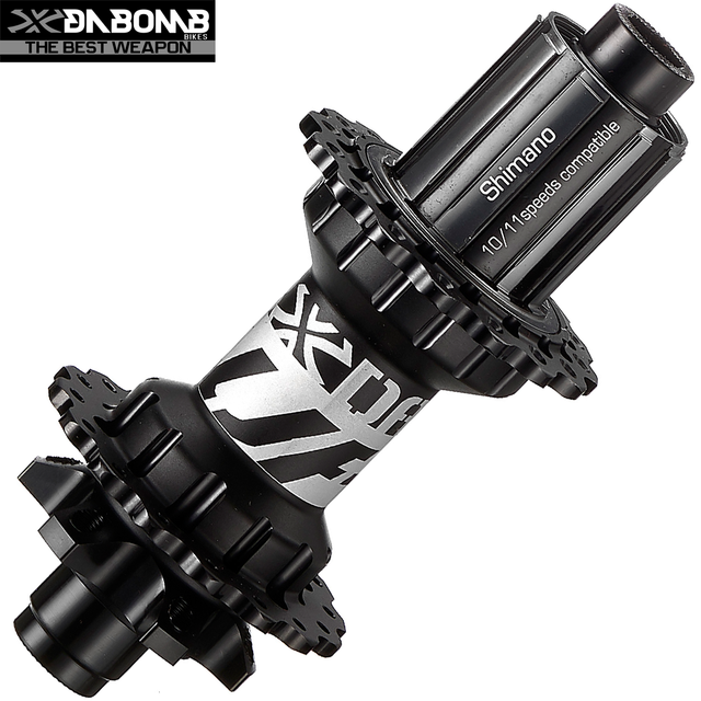 DABOMB MTB Aluminum 7075 142mm*12mm CNC Durable Rear Hub Quick Release Axle Disc Brake HG 10/11 Speed 32H Spokes 294g 6 Bolt