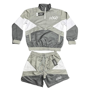 2026 High Quality Custom Color Women Outdoor Nylon Windbreaker Short <b>Set</b> Wholesale Lightweight Custom Logo Nylon Windbreaker <b>Set</b> - Product Image 3