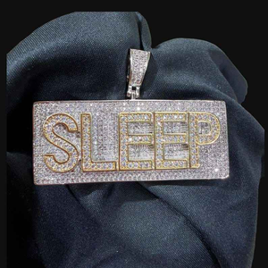 Collar de Hip Hop de Lujo para Hombre con Colgante de Nombre de Moissanita, Chapado en Plata y Oro, Joyería de Moda, Regalo Atrevido para Streetwear - Product Image 2