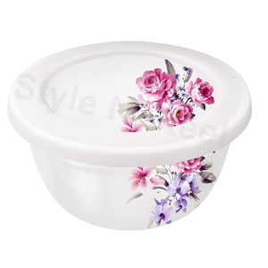 Bol en acier inoxydable à imprimé floral avec couvercle hermétique pour le service des aliments à usage domestique - Product Image 2