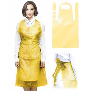 Delantales Desechables de Plástico Amarillo para Adultos, 28 x 46 Pulgadas, Paquete de 500, 1.5 Mil, Polietileno Resistente al Agua - Product Image 1