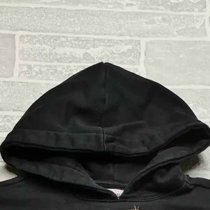 <b>Black</b> Cropped Hoodie <b>Women</b> Embroidered Letter Design Front Casual Autumn Knitted <b>Sweatshirt</b> Regular Sleeve Full Length - Product Image 5
