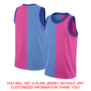 <b>Pink</b> Blue Split Fashion Tops Basketball Jersey Customize Sublimation Polyester Mesh Fabric OEM Service Basketball Jersey - Product Image 2