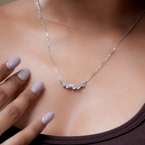 Collar de Diamantes Cultivados en Laboratorio con Formas Múltiples: Corte Redondo, Esmeralda, Pera y Ovalado, Diamantes Certificados, Oro Sólido, Joyería Elegante - Product Image 3