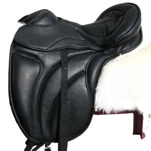 Horse <b>Treeless</b> <b>Saddle</b> Durable English Dressage <b>Saddle</b> Black Synthetic Material Custom Logo Available - Product Image 1