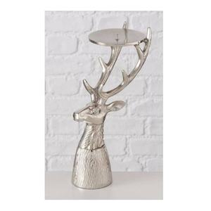 Silver <b>Aluminum</b> Deer Candle Holder Pillar Candle Stand Handmade Animal Centerpiece for Christmas Home Decor - Product Image 2