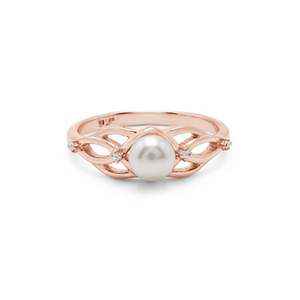 Newly Arrived 925 Sterling Silver Rose Gold Plated Round Pearl Rose <b>Quartz</b> Gemstone Eternity Minimalist Hammered Band Fine <b>Rings</b> - Product Image 3