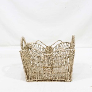 Eco Friendly Seagrass <b>Storage</b> <b>Basket</b> Butterfly Shape <b>Toy</b> Organizer Laundry <b>Basket</b> Nesting - Product Image 5