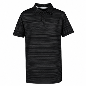Polo de manga corta para hombre, color negro, con bolsillo en el pecho, corte regular, estilo casual, tejido de punto de color sólido, alta calidad. - Product Image 1