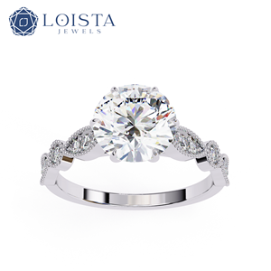 Loista แหวนหมั้นเพชรทรงกลมแพลทินัมสำหรับผู้หญิงได้รับการรับรอง Gia สไตล์คลาสสิก - Product Image 3