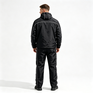 Wholesale Winter Sporty Oversized Streetwear Printed Hooded Solid 2 Piece <b>Waffle</b> Waterproof Reversible Windbreaker Breathable - Product Image 3