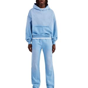 Chándal de invierno informal para hombre, transpirable, cómodo, de talla grande, conjunto con capucha, 100% de algodón, polar, para correr, 2026 - Product Image 1