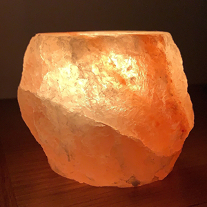 Porte-bougie en sel de l'Himalaya naturel, fait main, en cristal de roche, pour bougie chauffe-plat, décoration rustique pour la maison, accent décoratif chaleureux - Product Image 6