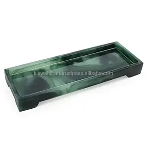 Plateau en résine poli fait main plateau de service jetable décoratif de taille personnalisée pour les ustensiles de cuisine de couleur rose - Product Image 3