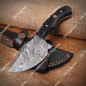 Couteau de chasse de luxe à lame fixe en damas forgé à la main, manche en os de chameau, personnalisable, vente en gros, OEM, pour la chasse, le camping, l'EDC, la survie - Product Image 5