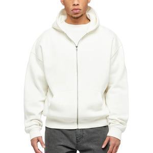 Sweat à capuche 100% coton à fermeture éclair complète avec grande impression graphique Streetwear personnalisé sweats à capuche zippés sans cordon de serrage - Product Image 1