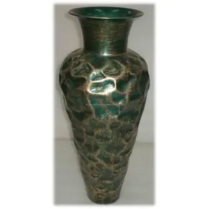 仿古黄铜饰面锤打设计圆形金属薄板花瓶家居装饰质量最佳