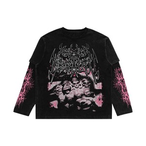 Camiseta de Manga Larga de Doble Capa con Estampado Personalizado para Hombre, Camisetas de Doble Manga con MOQ Bajo para Hombre - Product Image 3