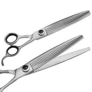 Professional Dog Grooming Scissors Set Stainless Steel Right-Handed Straight Thinning Shears with Multi-Length Handles 32 Teeth - Product Image 2