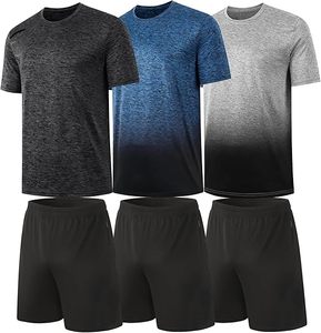 Conjunto Deportivo Unisex de Camiseta y Pantalones Cortos de Color Sólido - Product Image 1