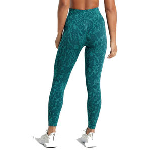 Custom Printed Solid Lightweight Breathable Elastic Waist Yoga <b>Leggings</b> Women High Waisted Seamless Scrunch Butt Gym Fitness OEM - Product Image 3