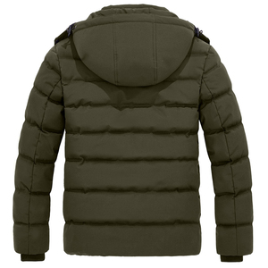 High Quality Outdoor Wear <b>Men</b> Puffer <b>Jackets</b> <b>Canvas</b> Waterproof Breathable Custom Made Zipper Closure Puffer <b>Jackets</b> - Product Image 2