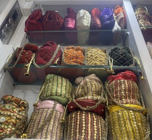 Hand Embroidered Velvet Potli Bags with Pearl Handle Luxury Drawstring Wedding Gift Pouch for Jewelry & Return Gifts - Product Image 2