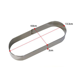Oval Stainless Steel Handmade Oven Safe <b>Freezer</b> Safe Dishwasher Safe Mirror Polished Eclair Mold Ring 13.3cm X 4.8cm 2cm Height - Product Image 6