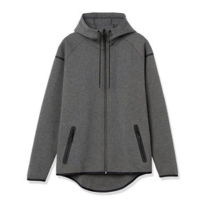 เสื้อฮู้ดซิปผู้ชายทรงบ็อกซี่ ผ้าฝ้าย 100% 500gsm สีเทาเฮเธอร์ ดีไซน์ใหม่ พิมพ์ลาย DTG ปักลาย สำหรับฤดูใบไม้ร่วง - Product Image 4