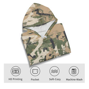 Sudadera con Capucha Estampada Camuflaje Selva Hecha en Pakistán, Estilo Urbano Casual, Algodón Suave para Uso Diario - Product Image 5