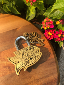 Cadenas en laiton antique en forme de poisson, fait main, durable, en laiton massif, pour la sécurité des portes et des armoires domestiques, et objet cadeau vintage - Product Image 4