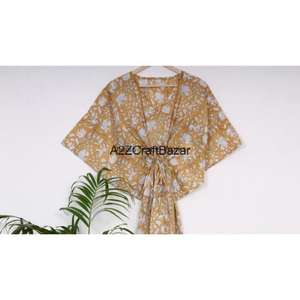 Robe longue kaftan vintage indienne 100% coton, taille unique, faite à la main, pur coton, été automne - Product Image 6