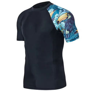Men's Customizable <b>Compression</b> <b>Shirts</b> with Breathable Short Sleeves OEM Designed MMA Rash Guards for Fighting Spandex/Polyester - Product Image 1