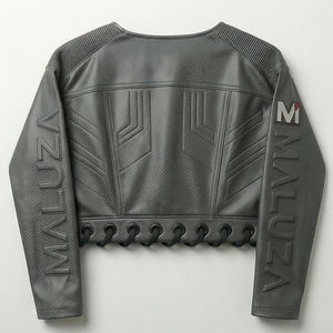 MALUZA INDUSTRIES Haut court pour femme de qualité supérieure, texture cuir, marque de mode urbaine - Product Image 3