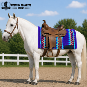 Sous-selle Western classique pour chevaux, 42x34 pouces, doublure en polaire de laine, rembourrage en polyester, protection haute performance - Product Image 2