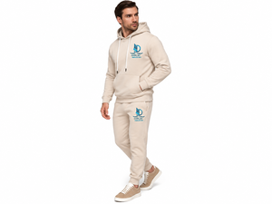 Ensemble de survêtement léger à capuche beige pour homme, manches longues, couleur unie, décontracté, coupe régulière, respirant, idéal pour l'automne - Product Image 1