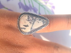 Handmade Dendrite <b>Opal</b> <b>Ring</b> 925 Sterling <b>Silver</b> Oxidized Designer Fashion Jewelry Gift For Him Statement - Product Image 5