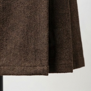 Women <b>Wool</b> <b>Wrap</b> Mini Skirt Solid Color Adjustable Belt Minimalist Style Autumn Wear - Product Image 6