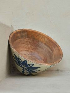 Cuenco de madera de mango personalizado al por mayor para vajilla, cuencos decorativos de madera hechos a mano con estampado de esmalte elegante - Product Image 4