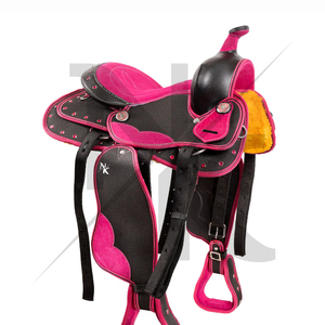 High Quality Western Saddle Genuine Cowhide Leather Horse Riding Saddle Barrel Racing Tack Equipment Horse <b>Equestrian</b> Products - Product Image 4