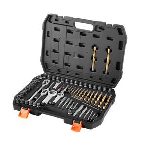 Set Estrattore Viti in Acciaio Solido da 63 Pezzi con Divisori per Dadi, Maschi, Punte da Trapano, Chiavi e Adattatori - Rimozione Efficiente di Bulloni - Product Image 1
