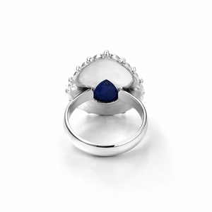 Anillo de Plata 925 para Mujer, Diseño de Joyería con Lapislázuli en Engaste de Bisel, Anillo Hecho a Mano con Piedra Preciosa Natural - Product Image 4