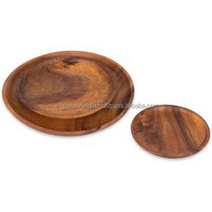 Platos para servir de madera pulida superventas | Vajilla ultrasuave, duradera y ecológica para restaurantes, hogares y catering - Product Image 5