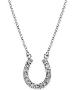 Collier pendentif fer à cheval en diamant en argent sterling (1/10 ct. T. W.) | Macy est - Product Image 1