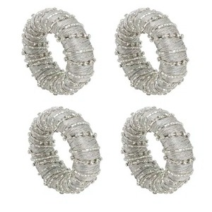 Classic Pearl Napkin Ring Resin Wedding <b>Table</b> Decoration 4.5cm Width Durable Design - Product Image 2