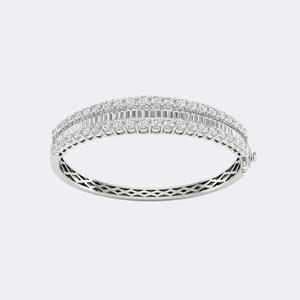 กำไลข้อมือเพชรทรงกลม 8.632 กะรัต พร้อมเพชรทรงบาแกตต์แบบฝังเรียง - Product Image 5