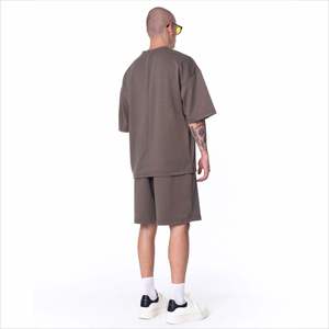 Ensemble T-shirt et short en tricot uni pour homme, vêtements de sport décontractés pour l'été, entraînement sportif - Product Image 2