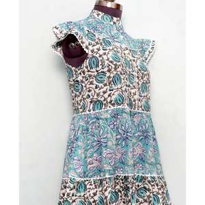 Indian Cotton Digital Print Summer Dress Women Beach Party Wear Ethnic Indian Tunic Maxi Dress A-Line Silhouette - Product Image 4