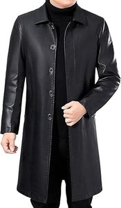 Long Leather Coat Fashionable Slim Fit Coat Whole Sale Rate Leather Coat <b>Men</b> Made in Best Material Leather Coat - Product Image 2